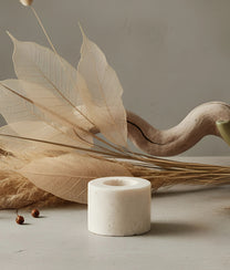 White Marble Candle Holder