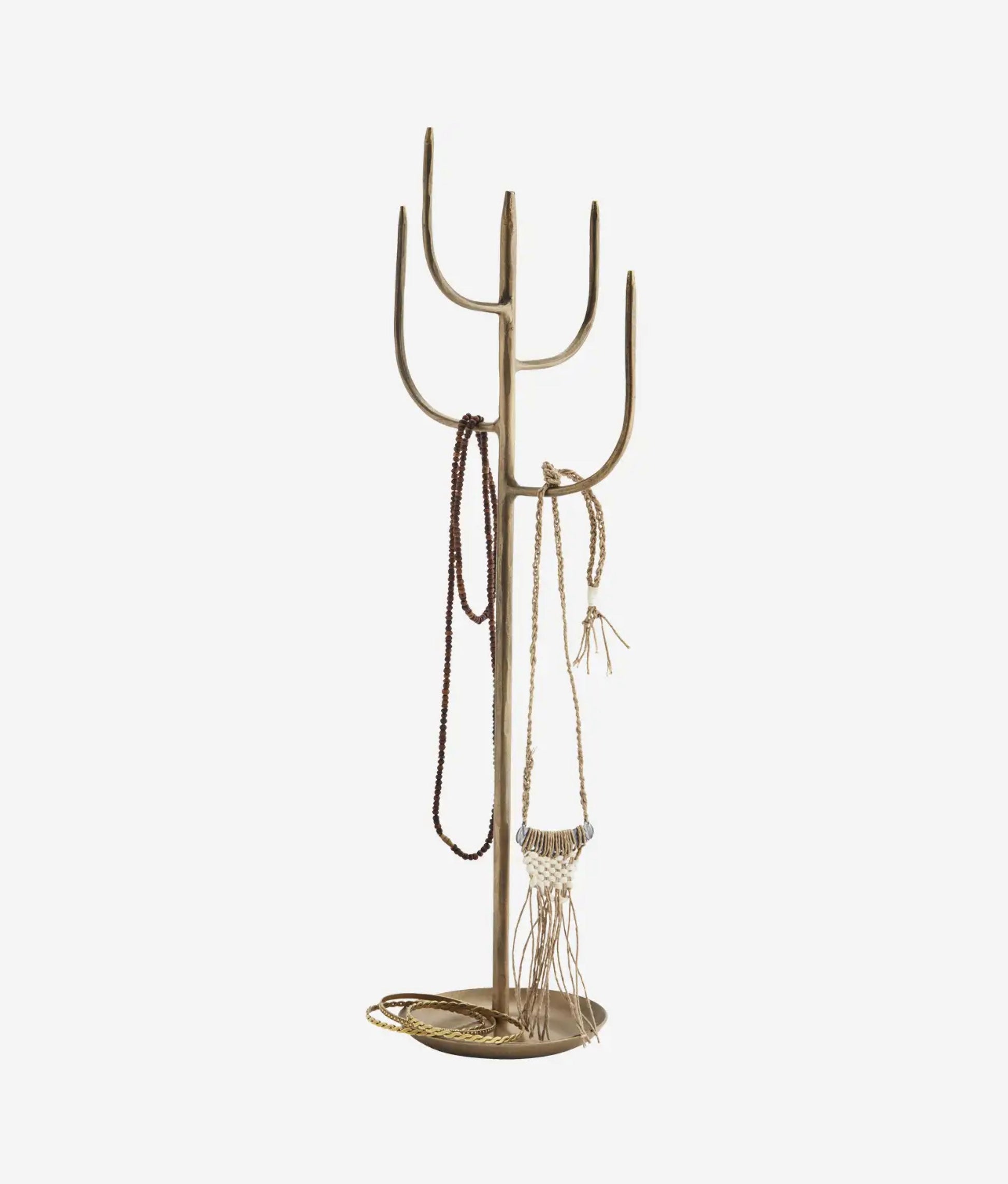 Matt Brass Hand Forged Jewellery Stand