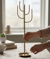 Matt Brass Hand Forged Jewellery Stand