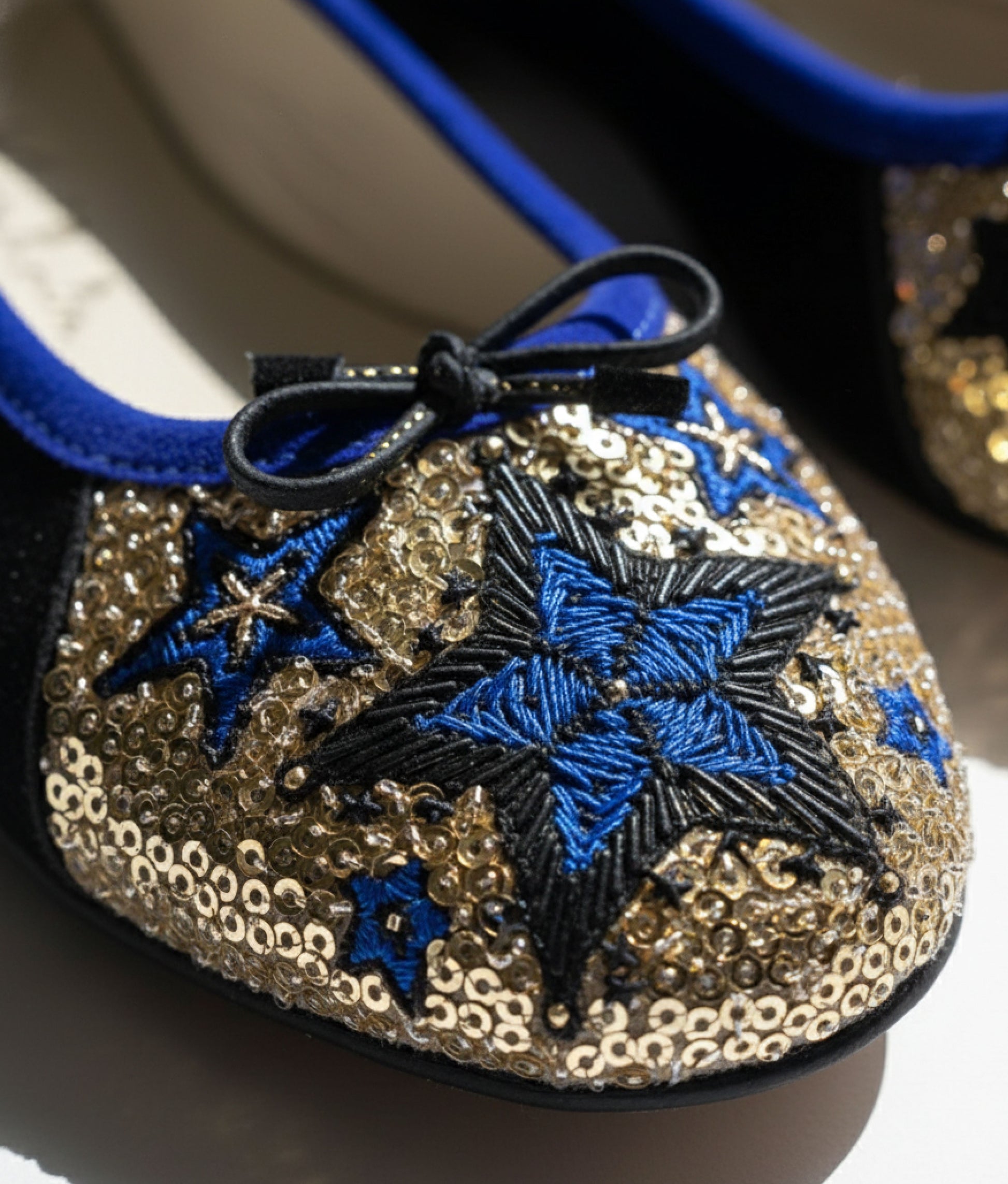 Starry Night Black Ballet Shoes