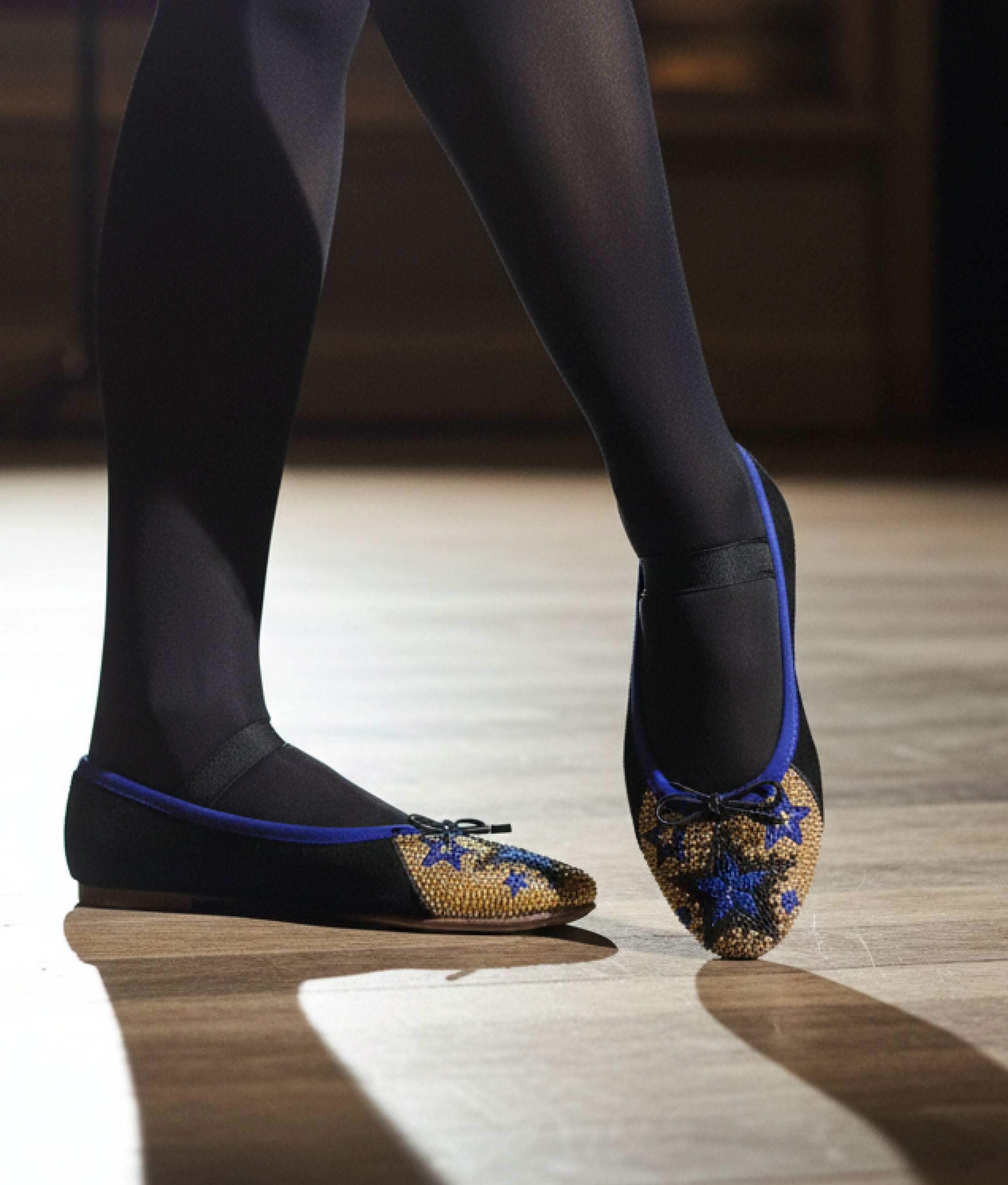 Starry Night Black Ballet Shoes