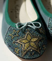 Starry Night Grey Ballet Shoes