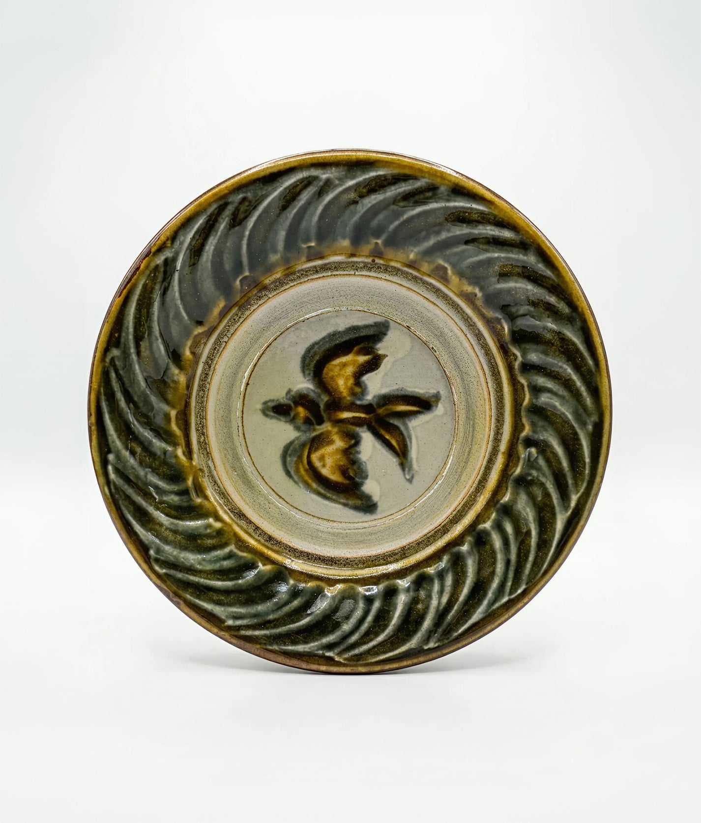 Midnight Swirl Bird Plate Blue