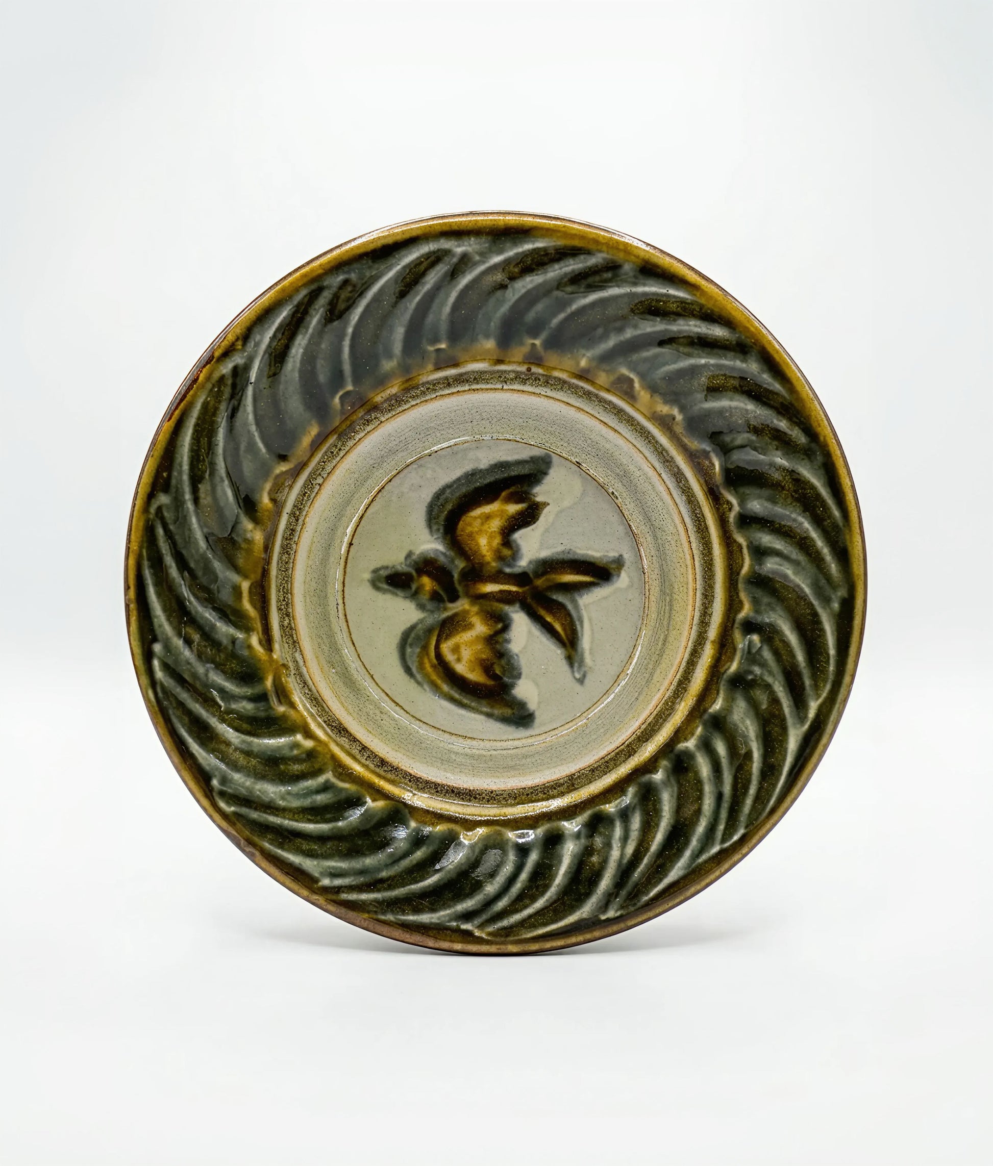 Midnight Swirl Bird Plate Blue