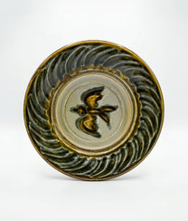 Midnight Swirl Bird Plate Blue