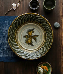 Midnight Swirl Bird Plate Blue