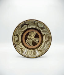 Midnight Swirl Bird Plate Brown