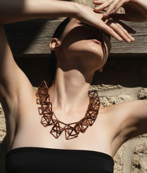 MINI DIAMONDS GLASS Bronze Necklace