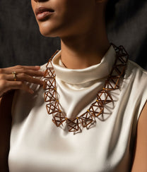 MINI DIAMONDS GLASS Bronze Necklace