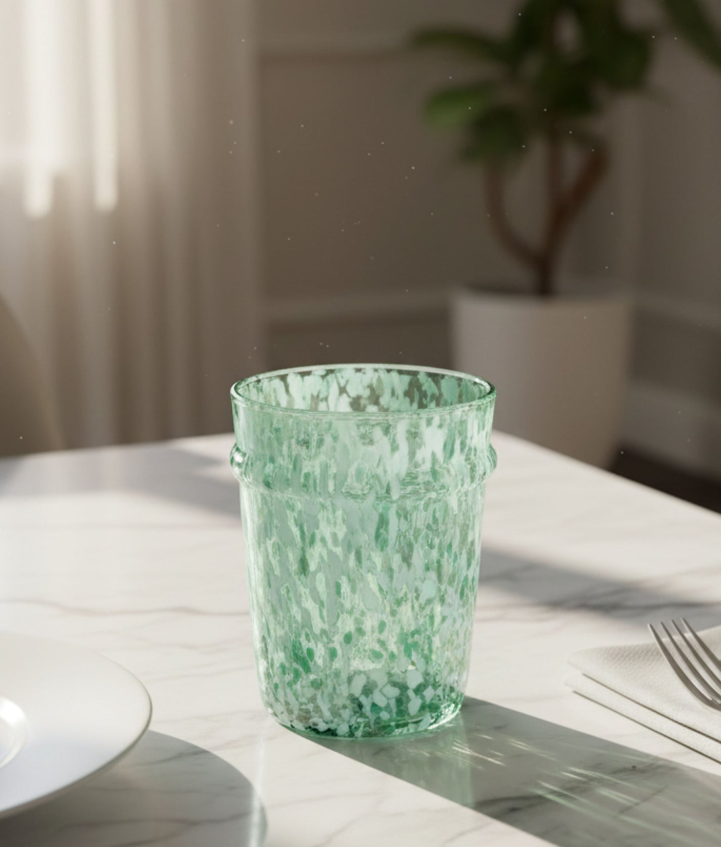 Green Halo Drinking Glass