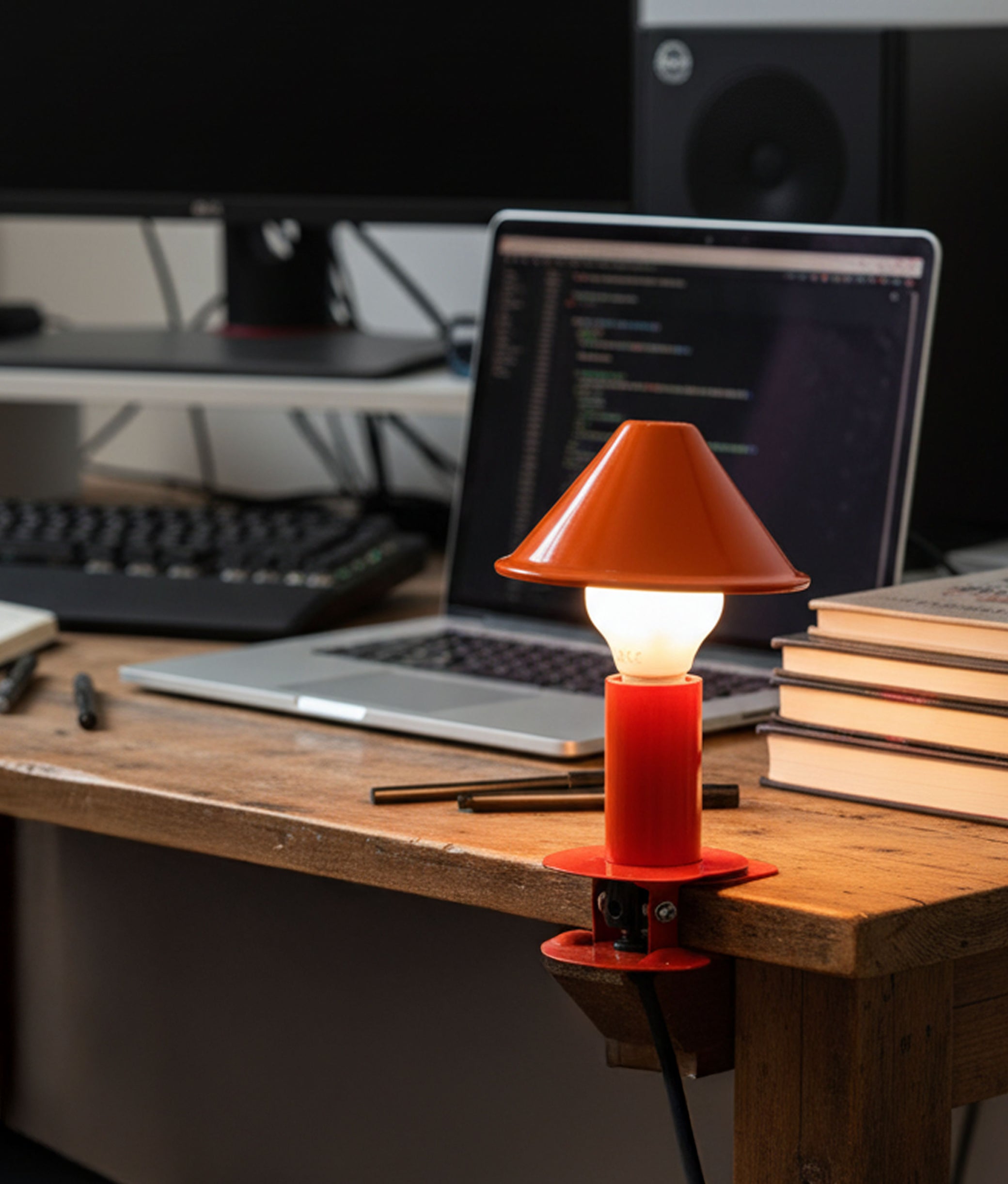 Orange Clip Mushroom Lamp