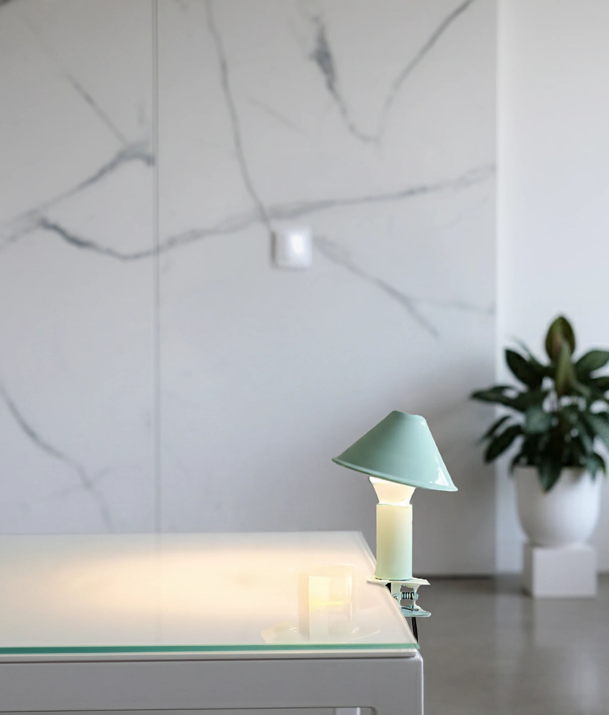 Celadon Clip Mushroom Lamp