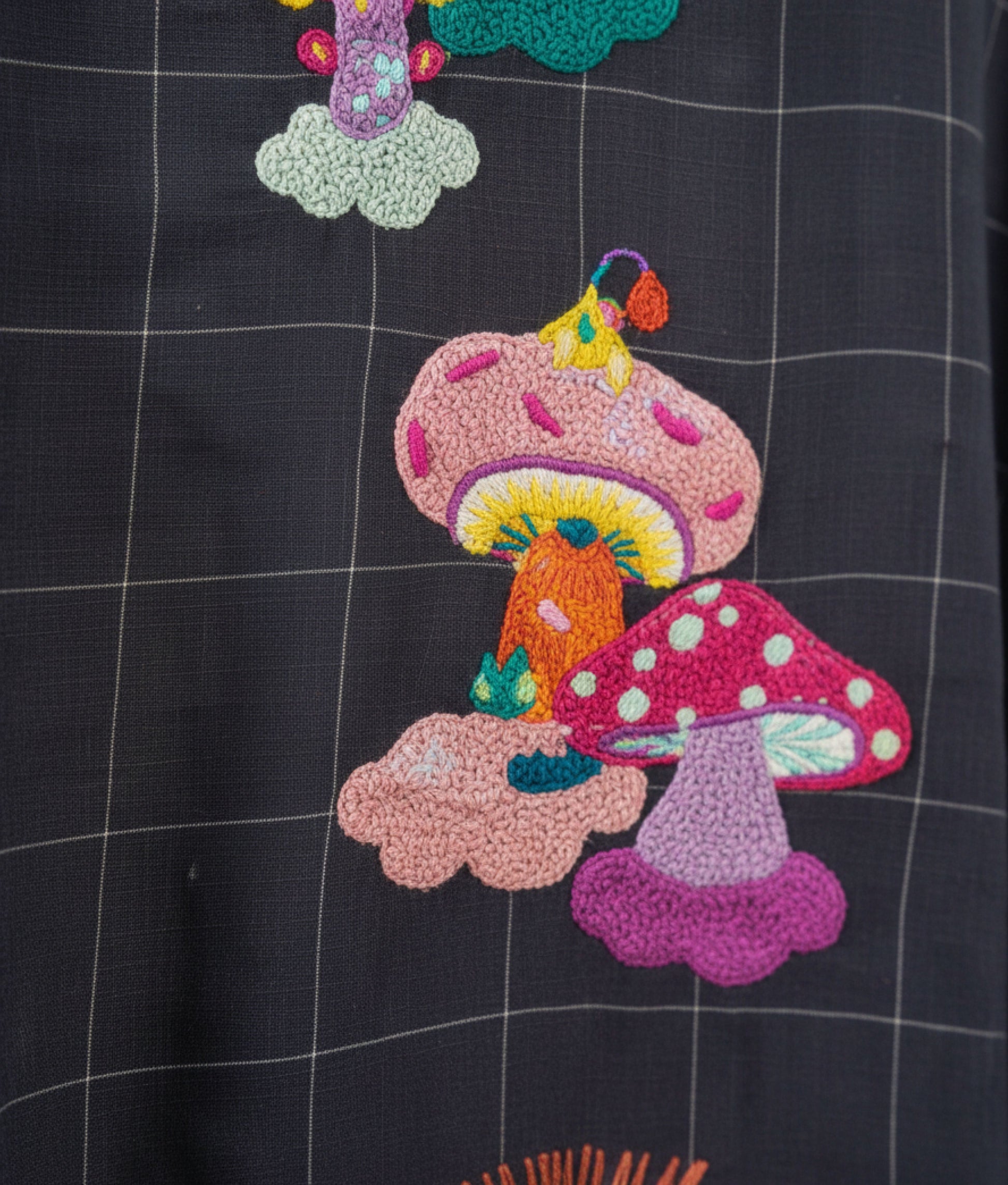 Mushroom Mania Pareo Black Skirt