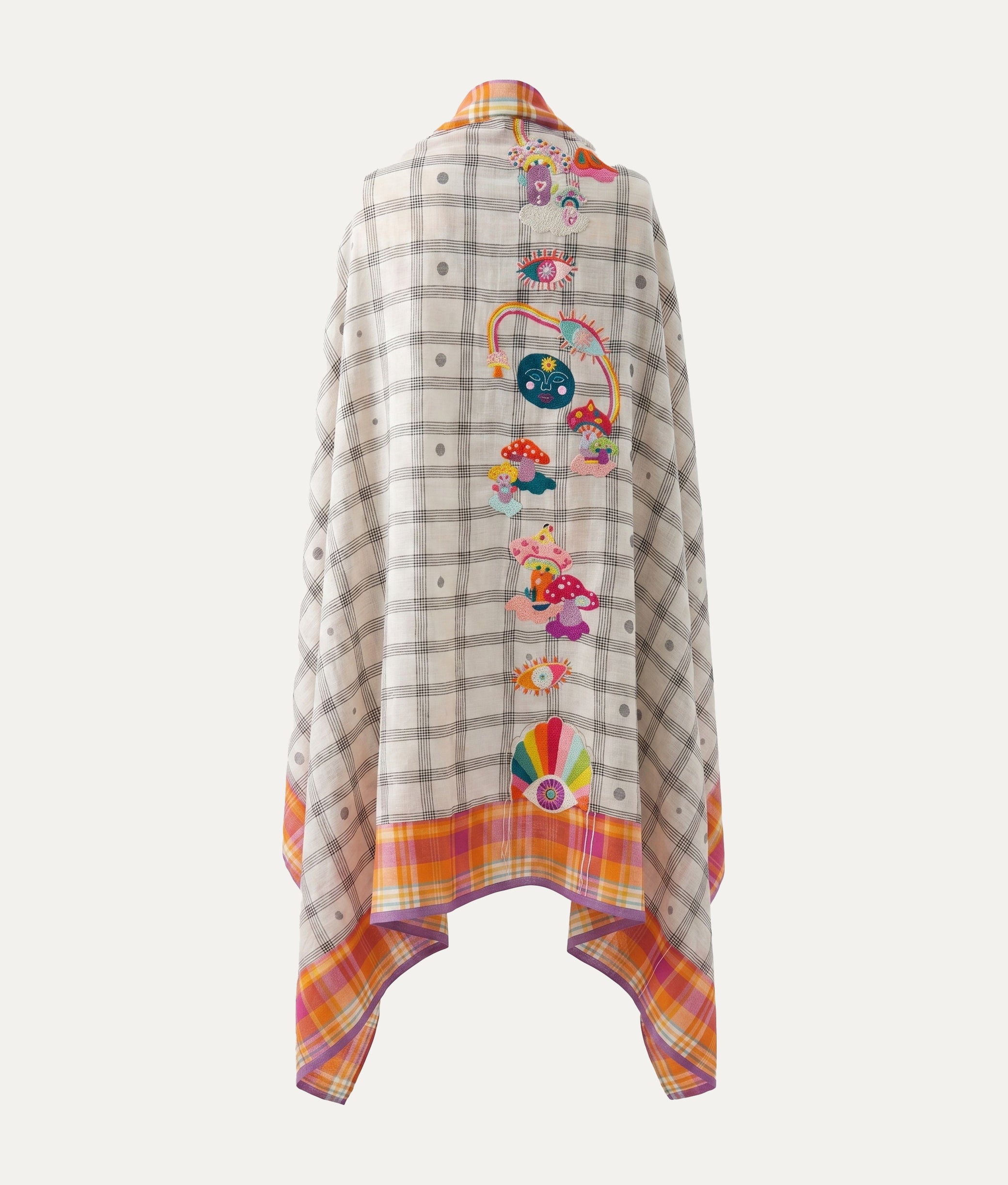 Mushroom Mania Pareo White Skirt
