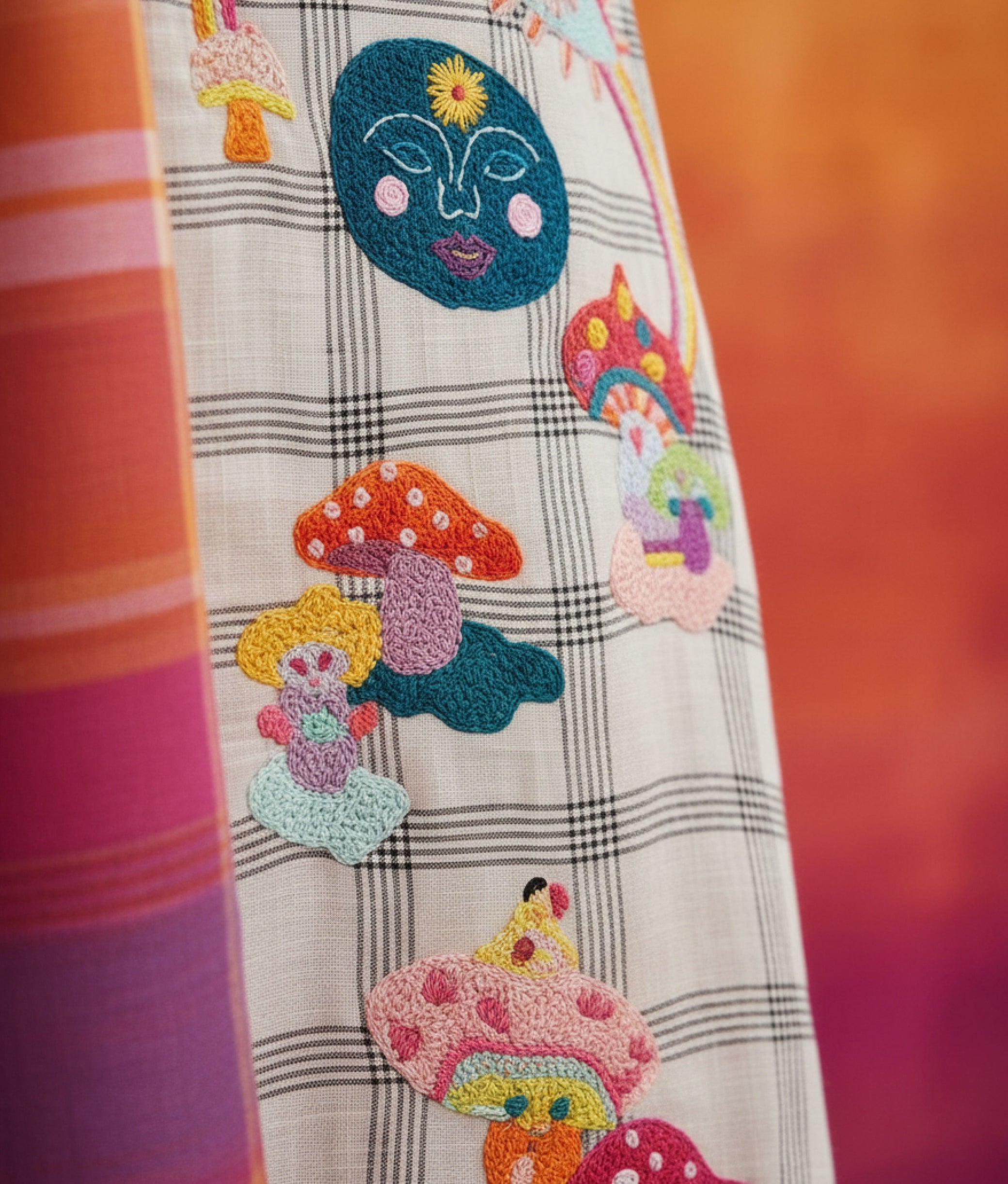 Mushroom Mania Pareo White Skirt