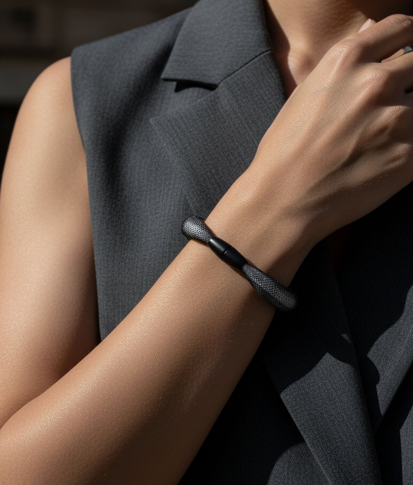 NEON PVC Black White Bracelet