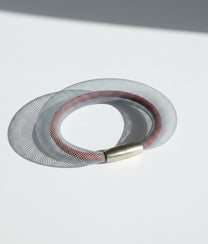 NEON PVC Grey Red Pastel Bracelet
