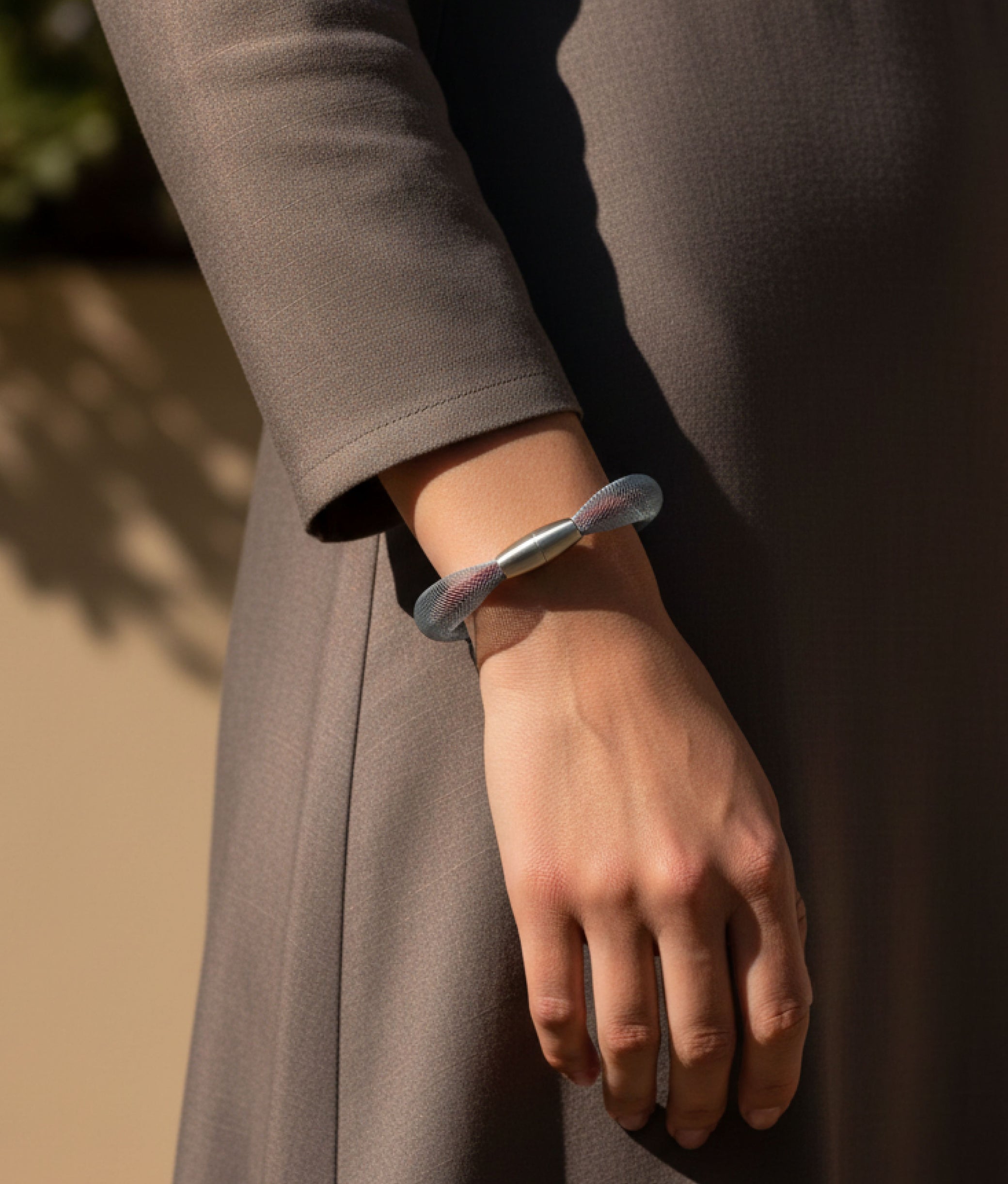 NEON PVC Grey Red Pastel Bracelet