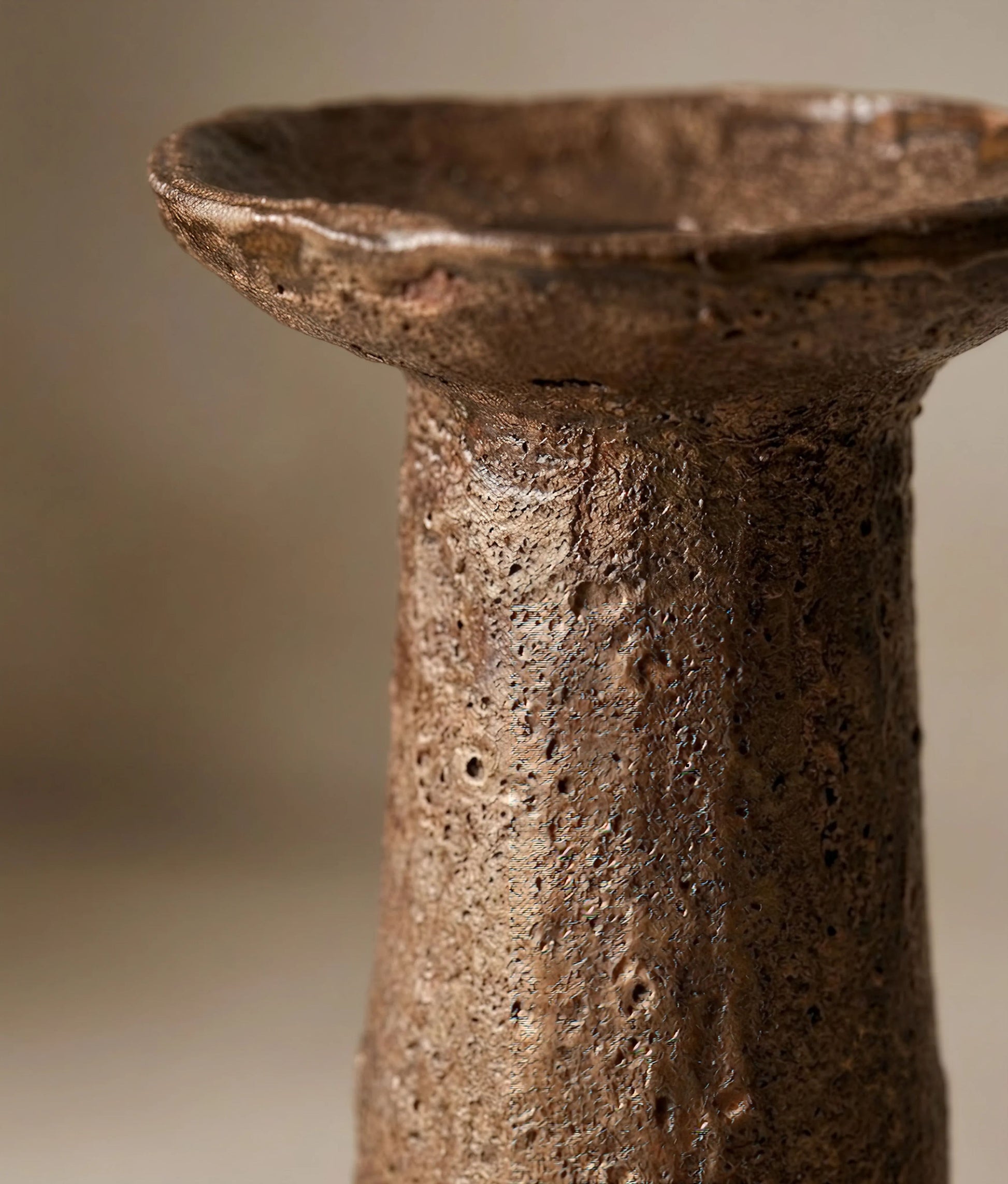 NIZA Ochre Candle Holder Aluminium D10