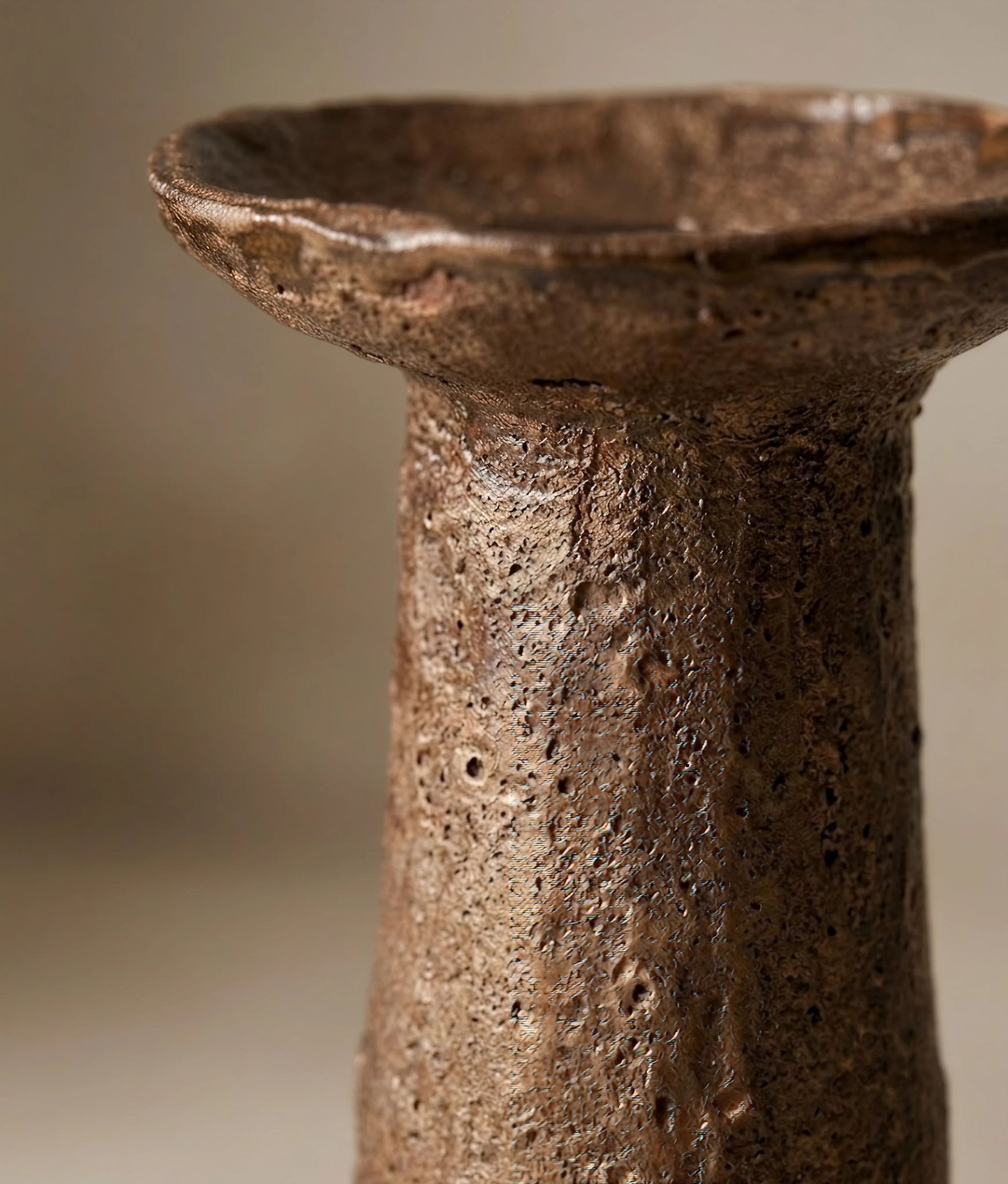 NIZA Ochre Candle Holder Aluminium D10