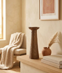 NIZA Ochre Candle Holder Aluminium D10