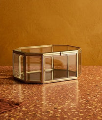 Brass Octagonal Glass Box