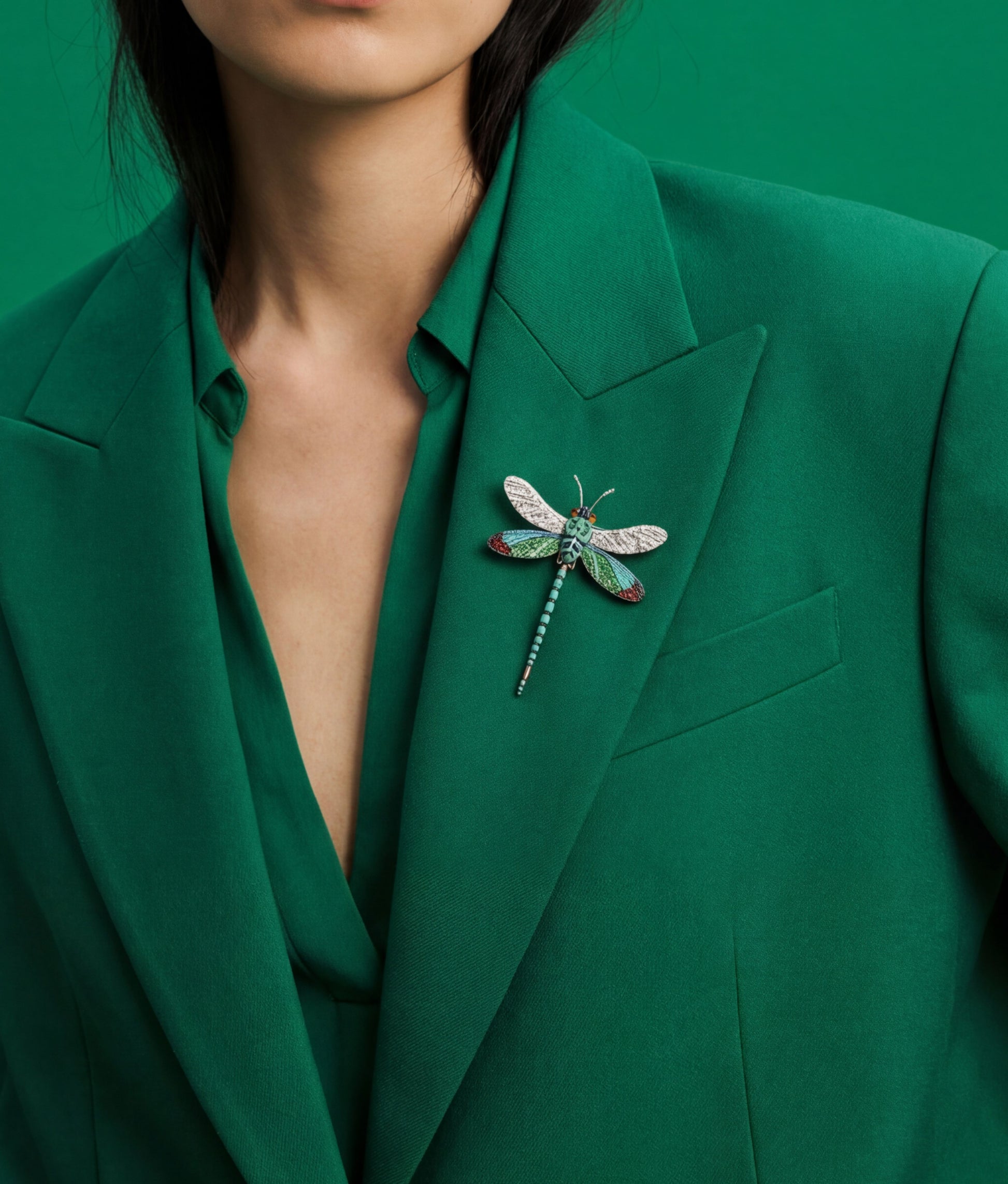 Oriental Greenwig Brooch