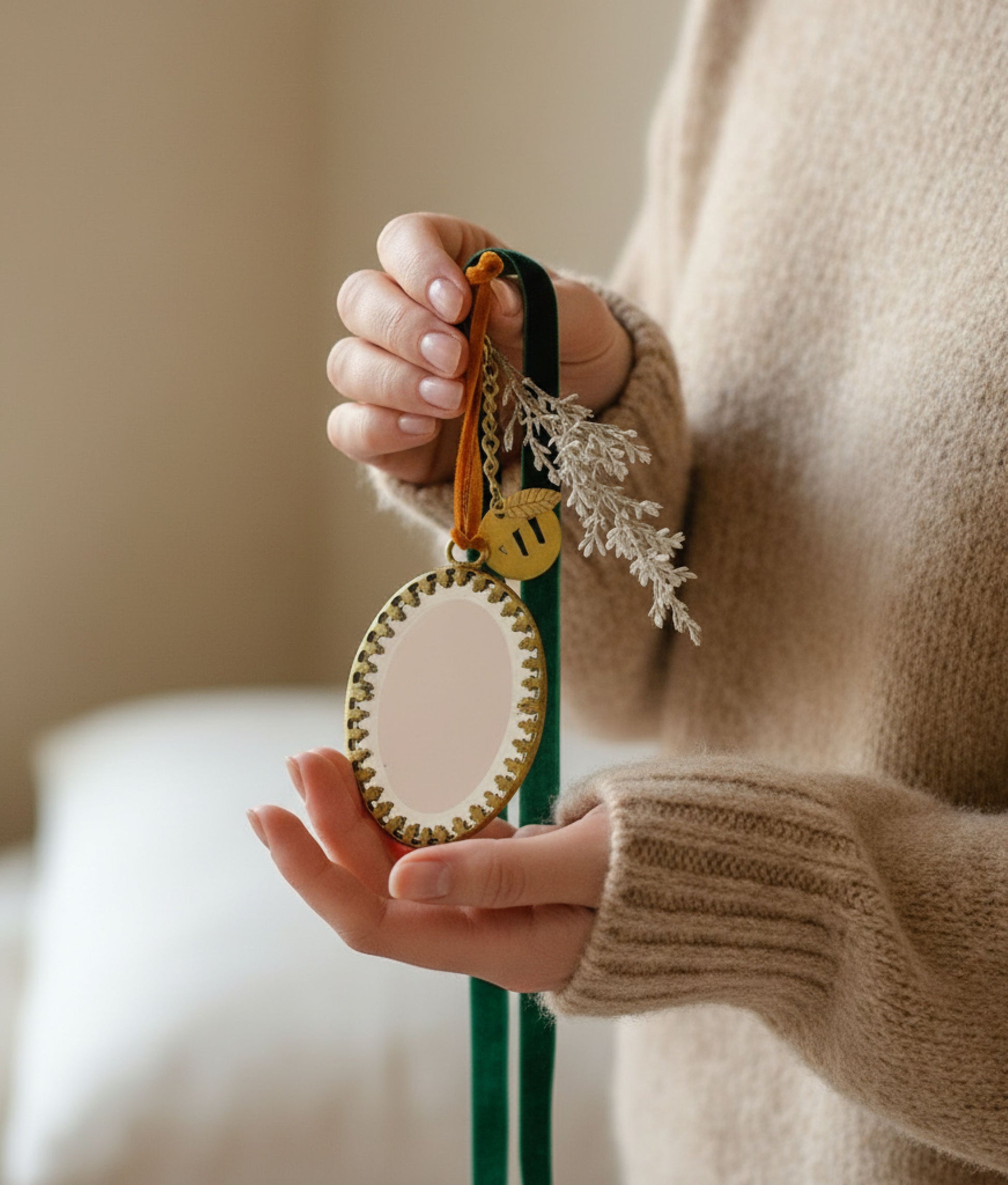 Oval Mirror Ornament
