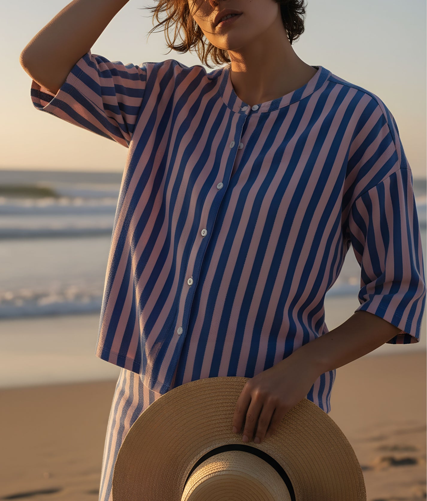 Bongusta Oversized Shirt in Dazzling Blue Rose