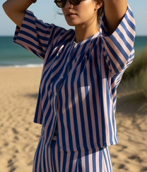 Bongusta Oversized Shirt in Dazzling Blue Rose