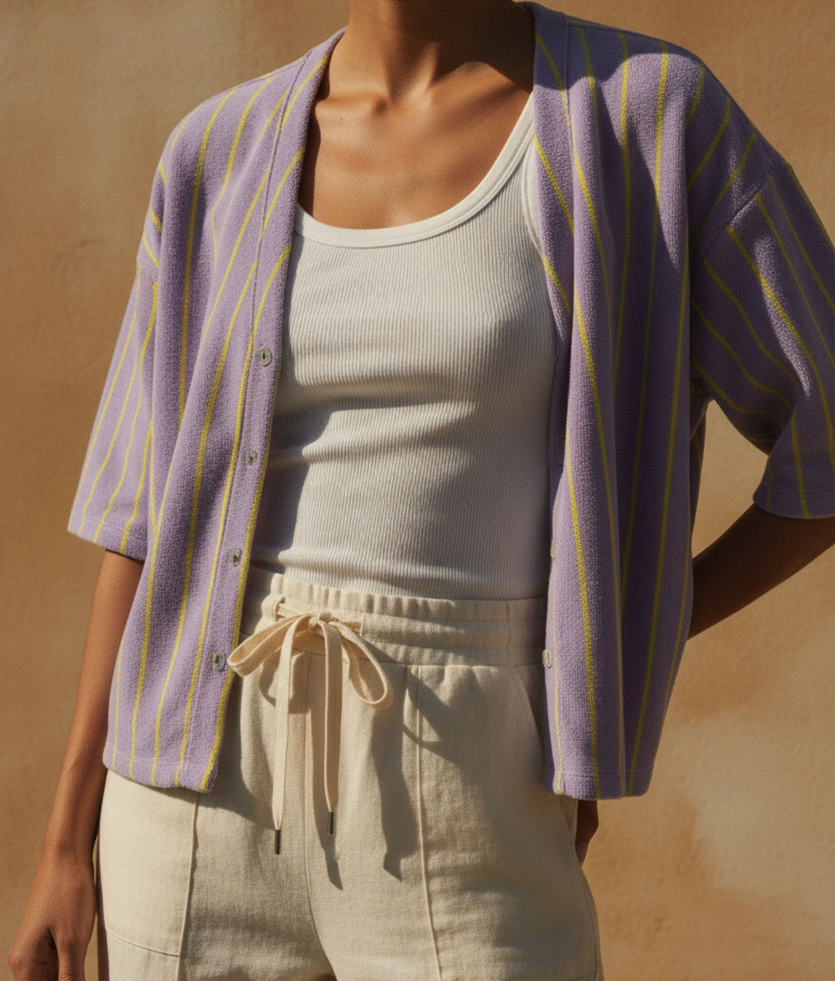 Lilac &amp; Yellow Bongusta Oversized Shirt