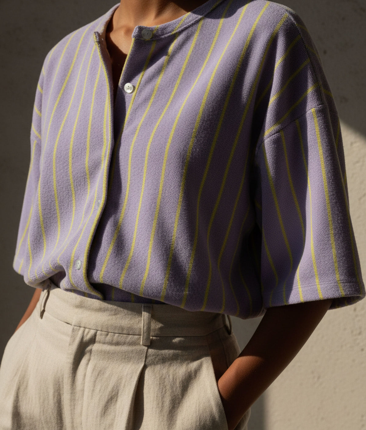 Lilac &amp; Yellow Bongusta Oversized Shirt
