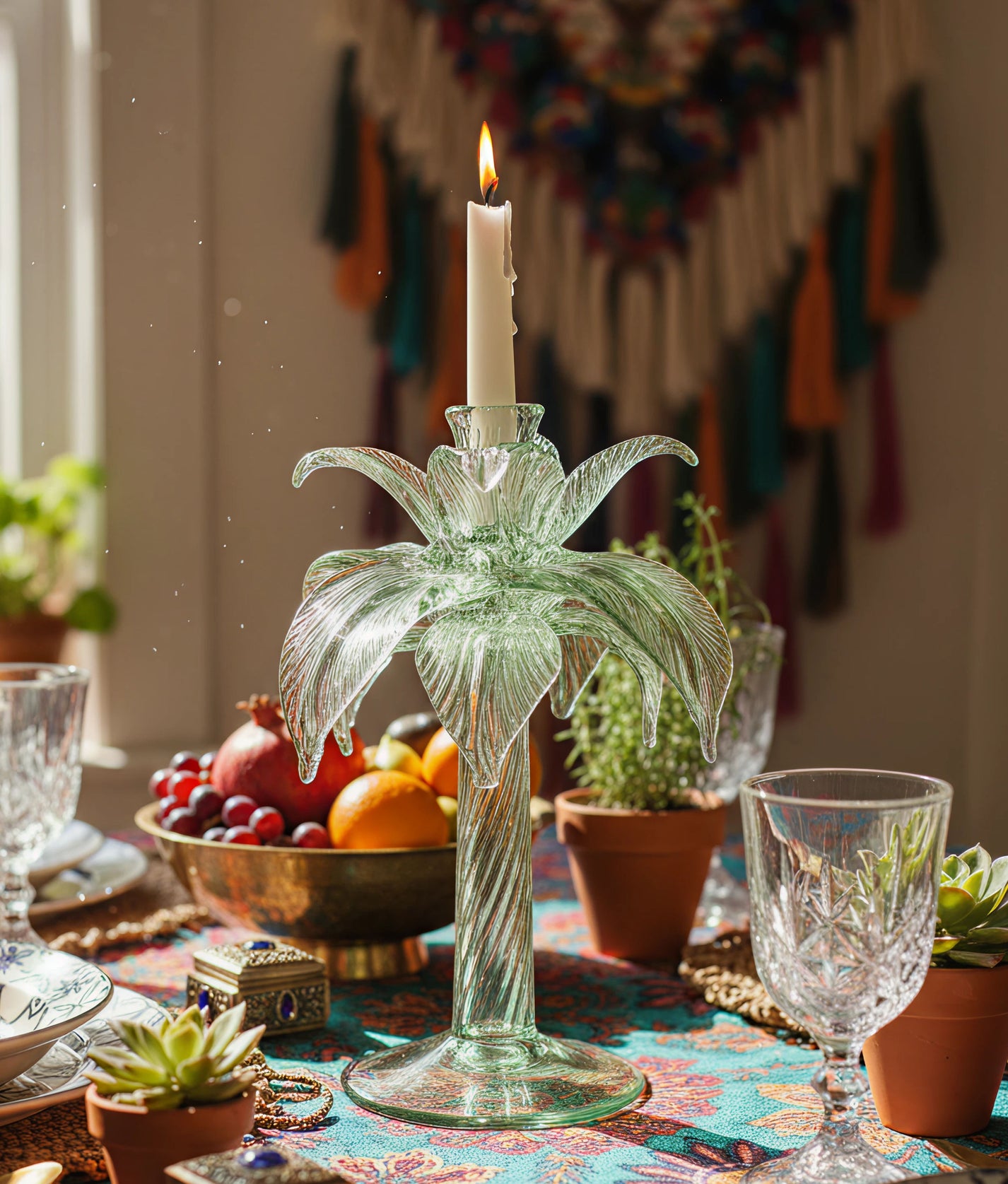 Large Palm Candle Stand
