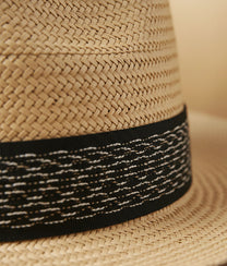 Panama Hat with Handwoven Ribbon