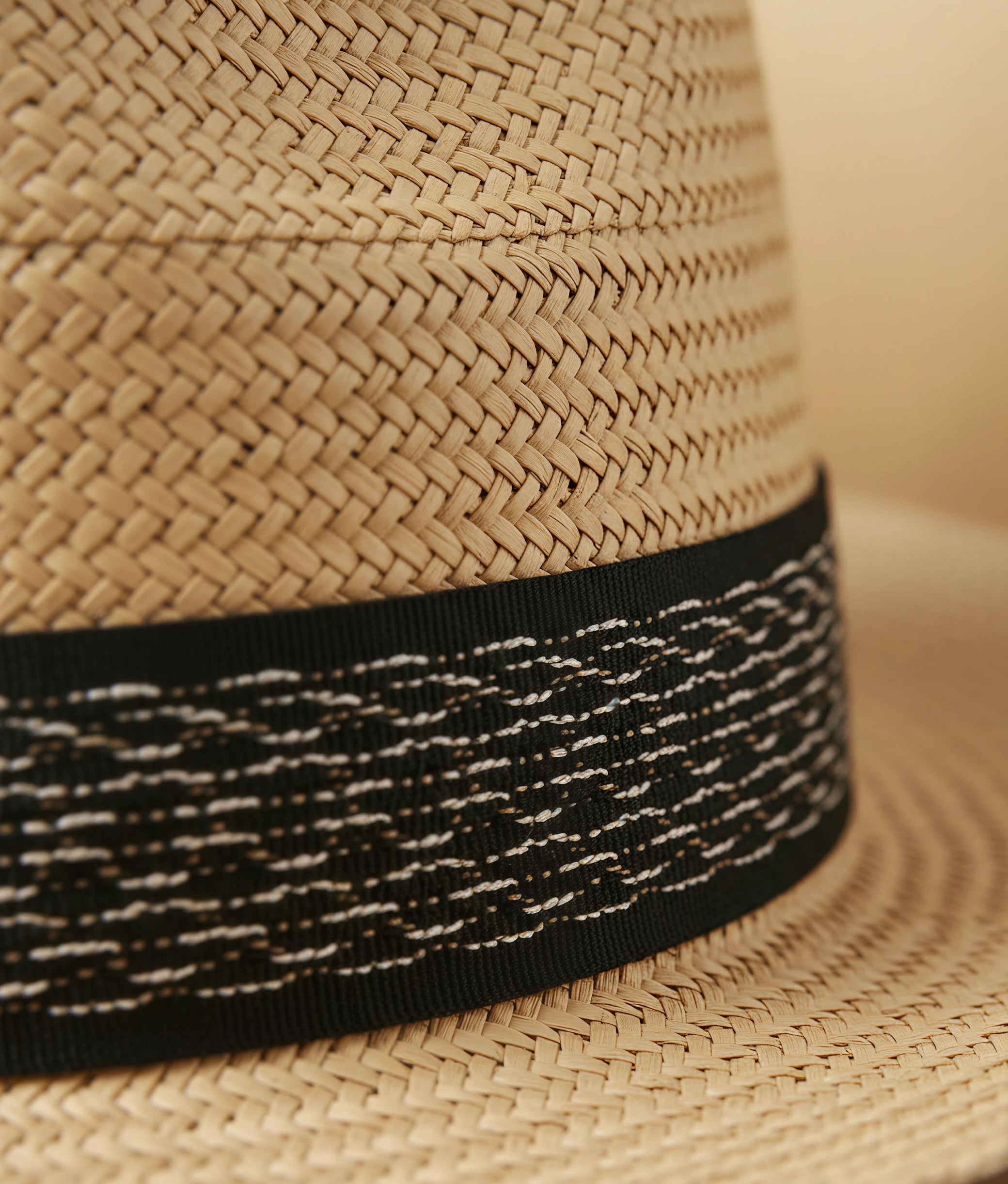 Panama Hat with Handwoven Ribbon