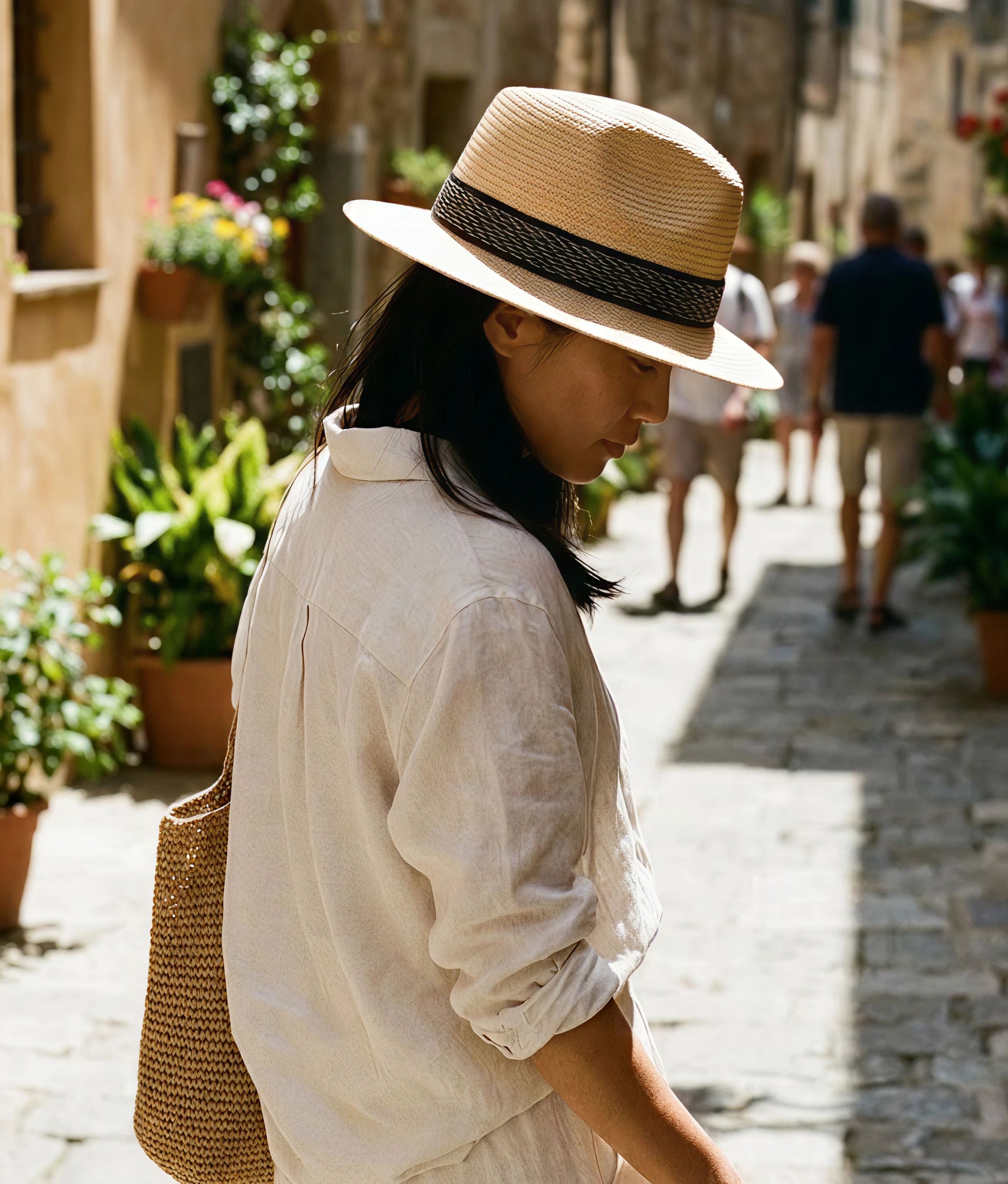 Panama Hat with Handwoven Ribbon