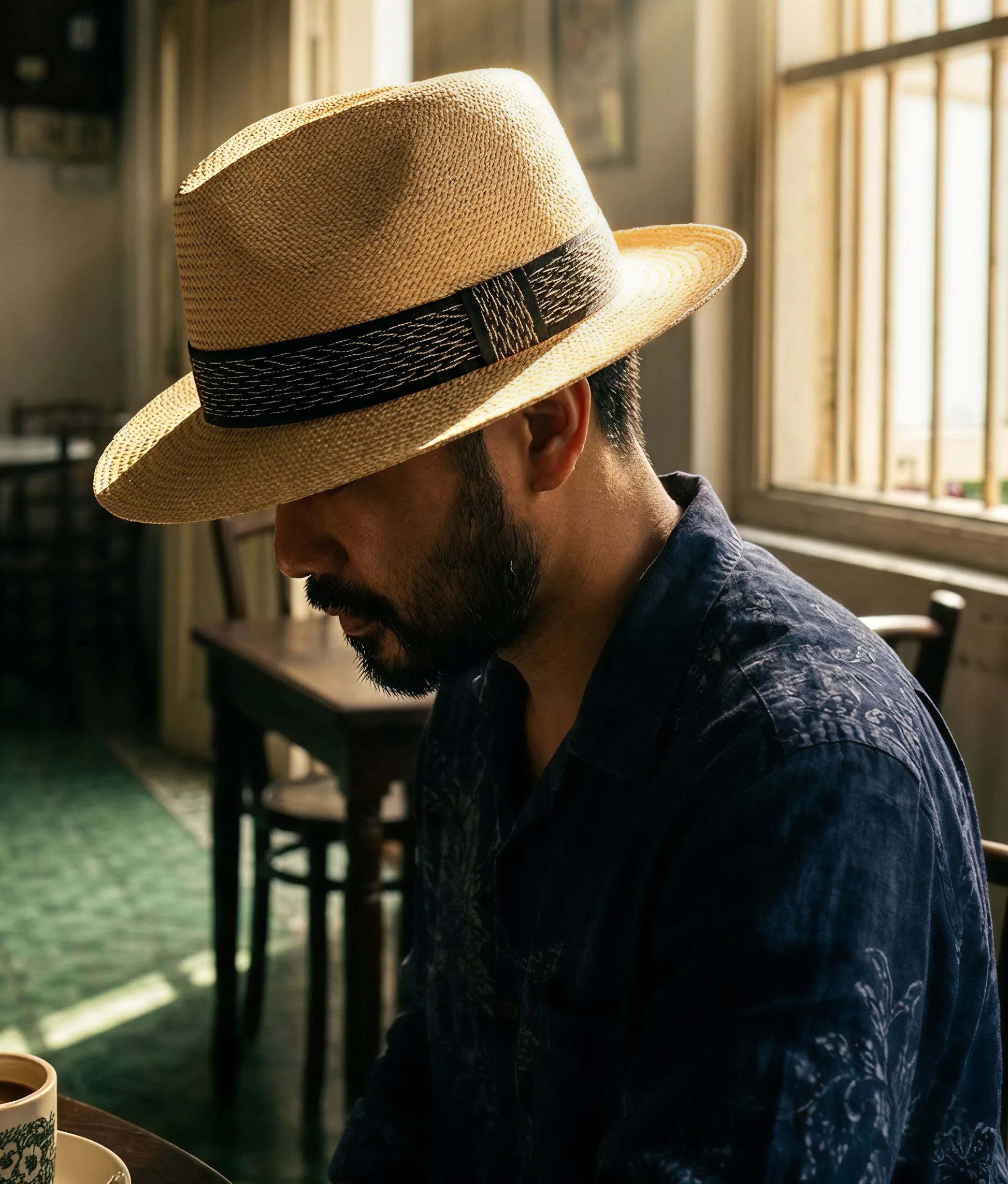 Panama Hat with Handwoven Ribbon