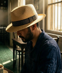 Panama Hat with Handwoven Ribbon