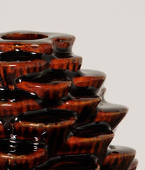 Stoneware Pinecone Candlestick Holder