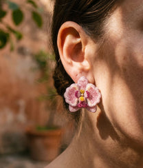 Pink Orchid Earrings