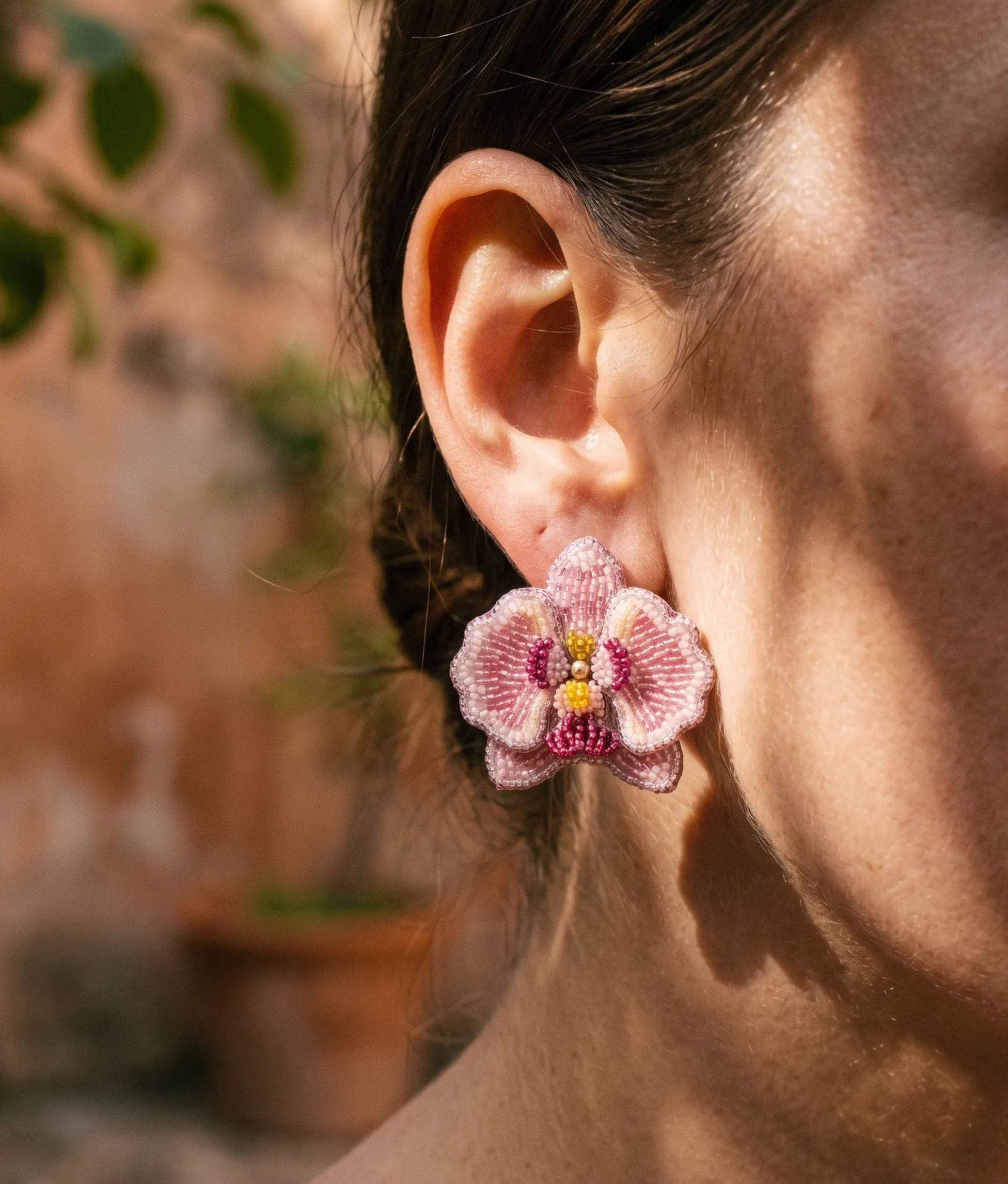 Pink Orchid Earrings