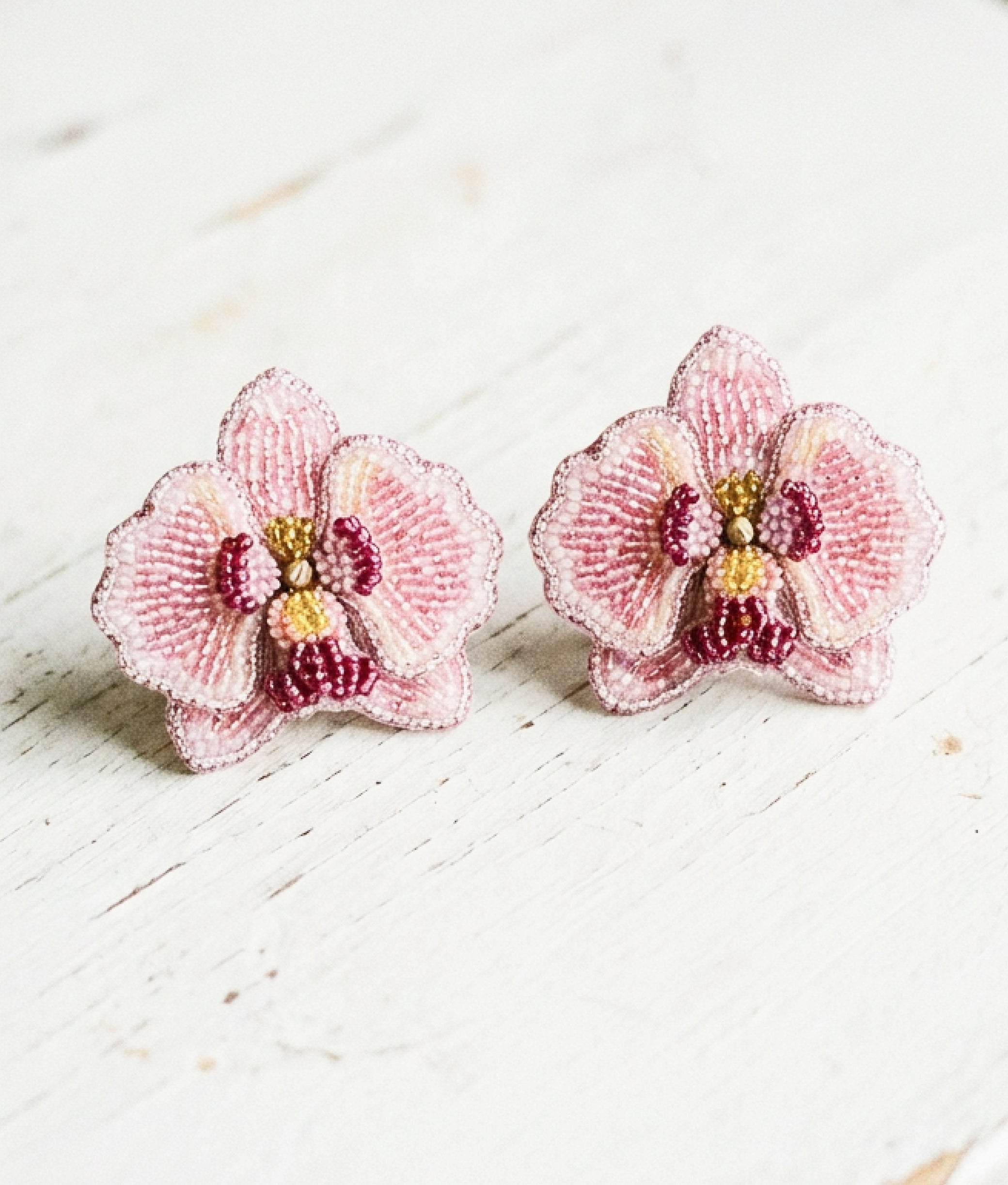 Pink Orchid Earrings