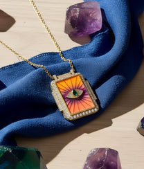 Pink Rainbow Eye Boheme Necklace