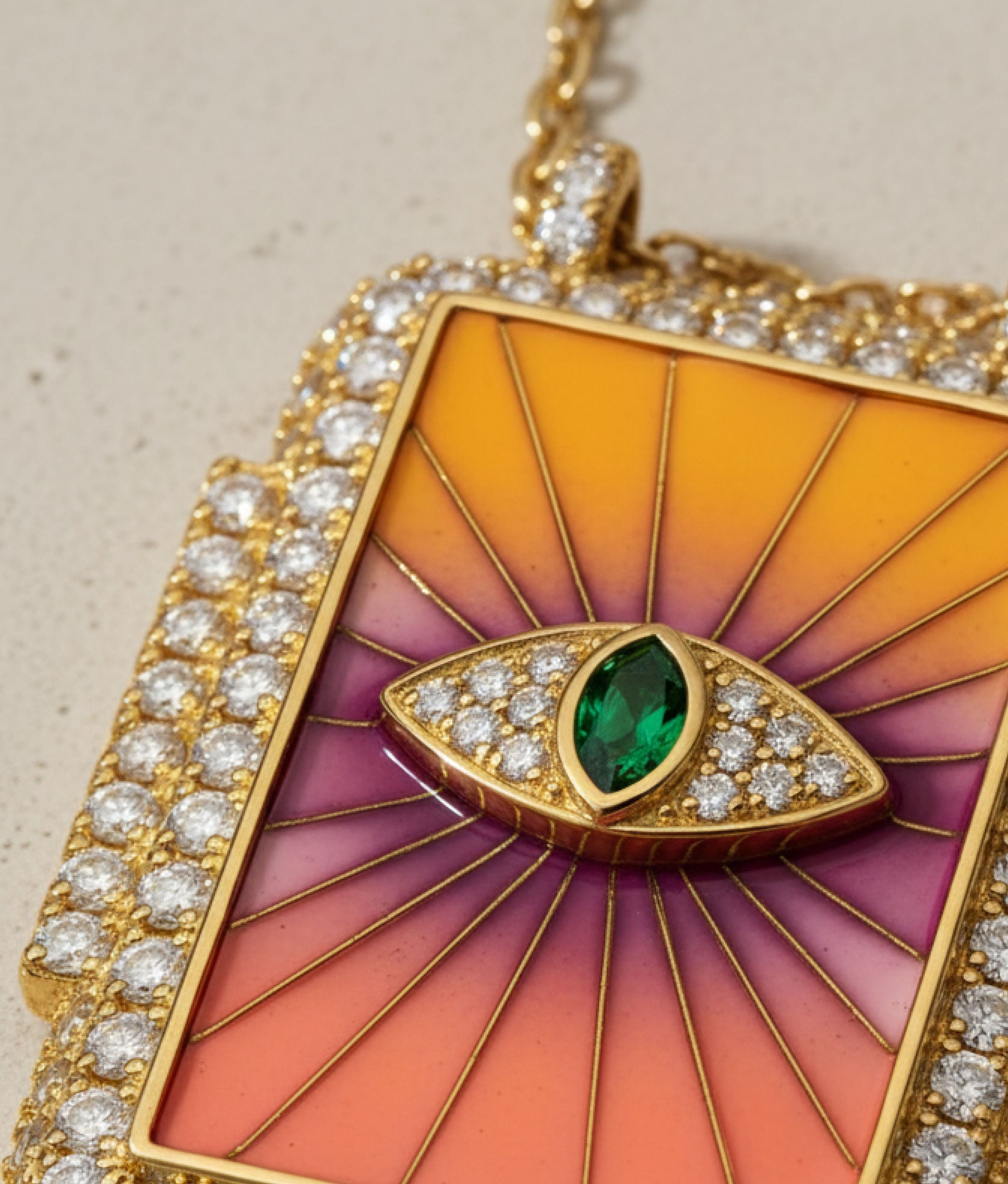 Pink Rainbow Eye Boheme Necklace