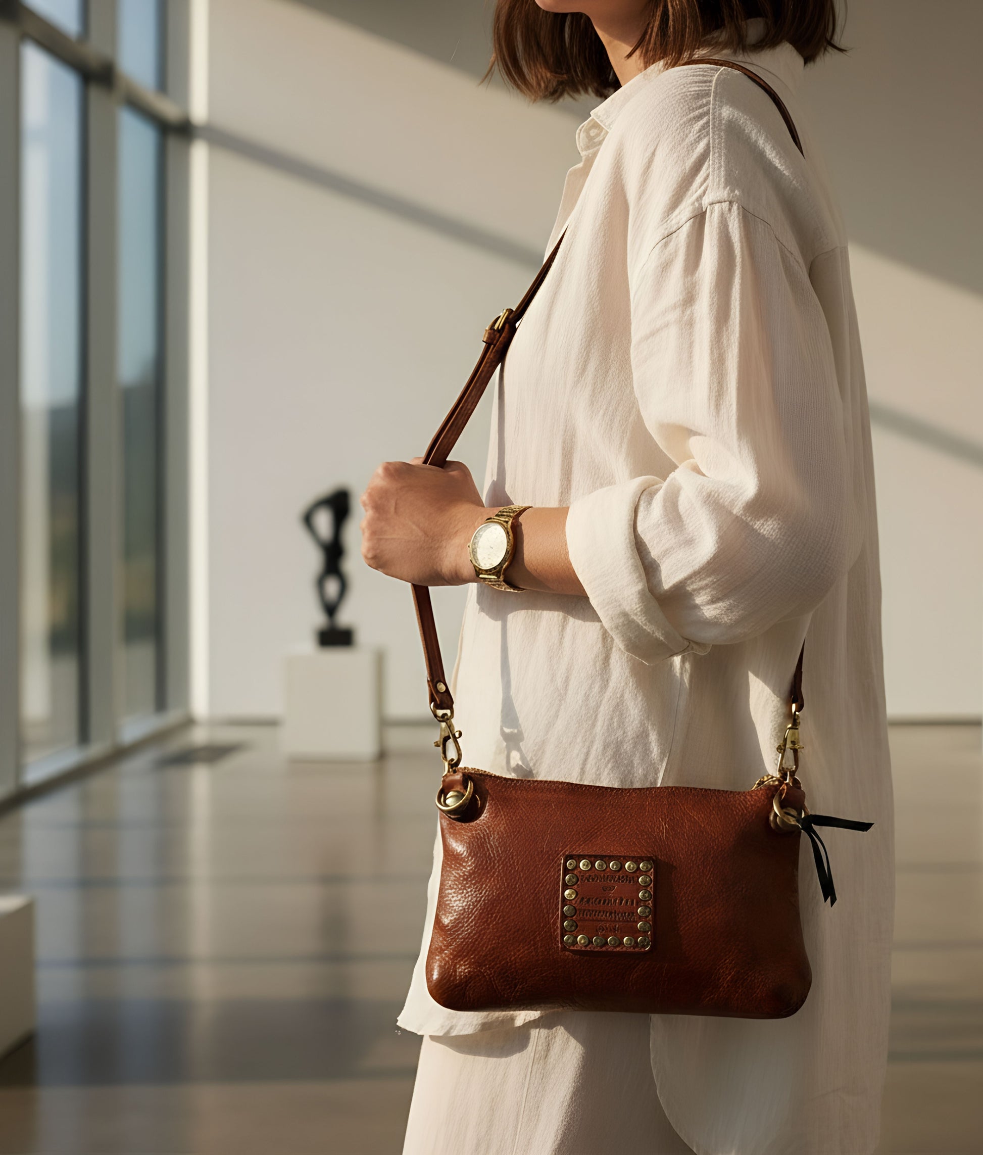 Pochette Cognac Cow Bag