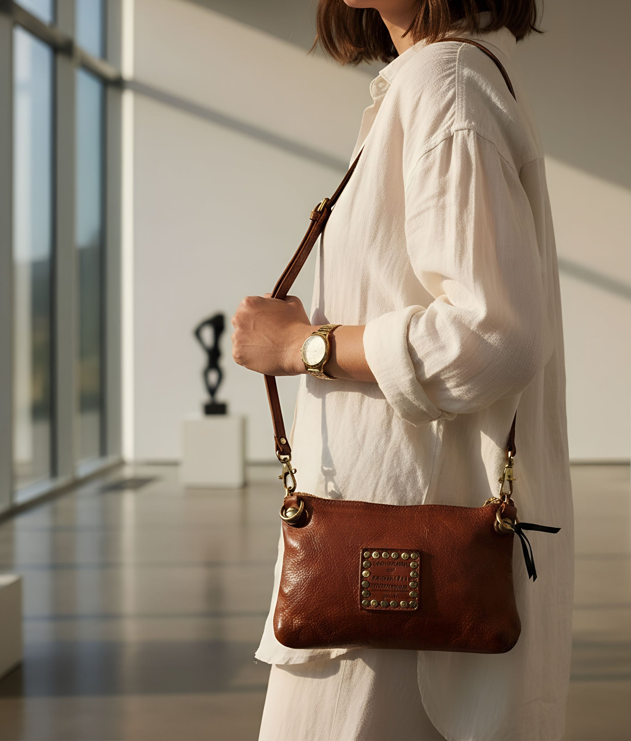 Pochette Cognac Cow Bag