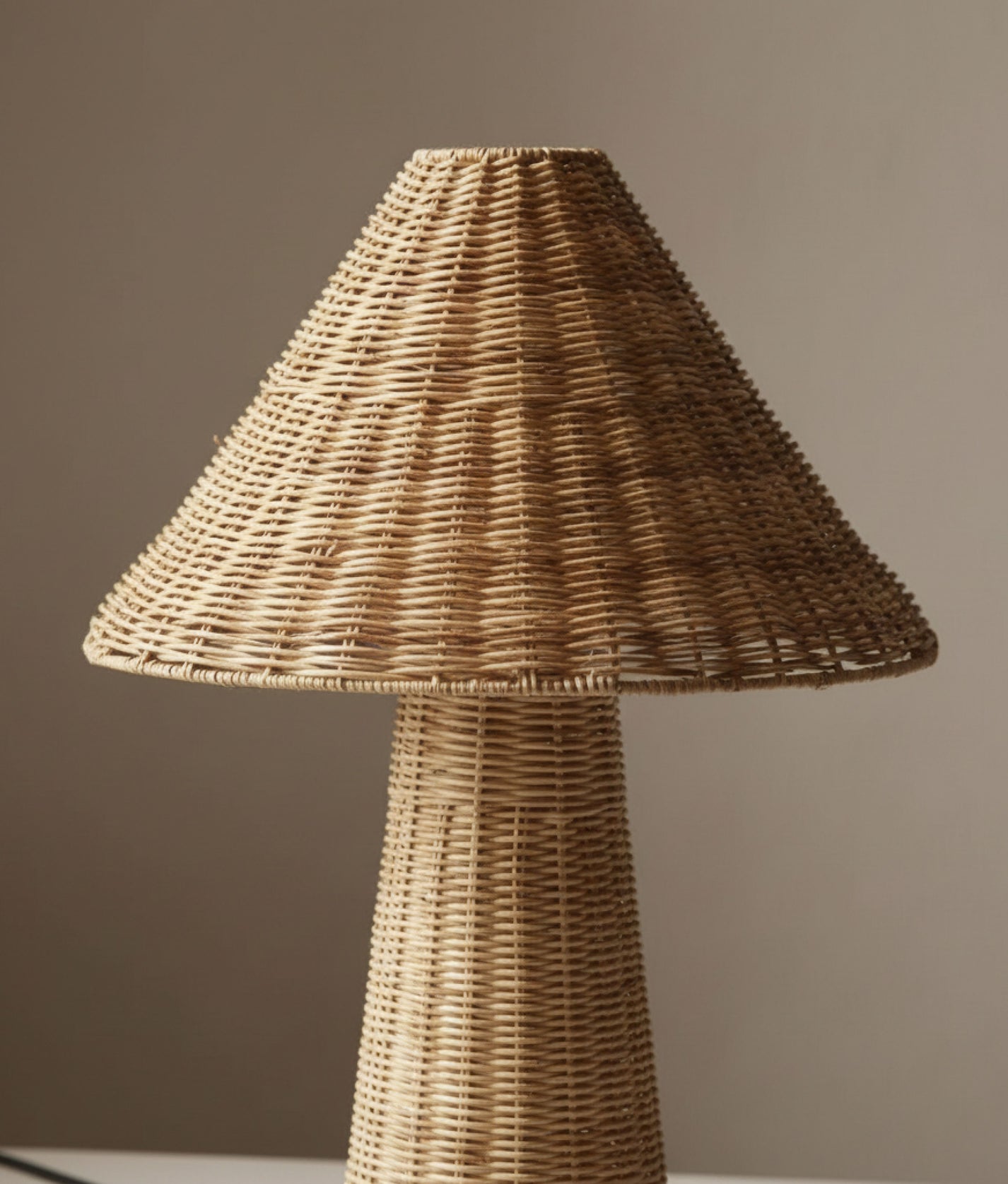 Natural Rattan Table Lamp Mushroom