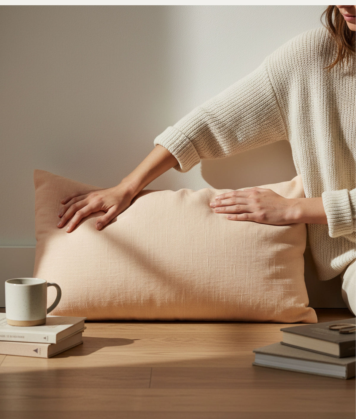 Pink Rectangular Linen Cushion