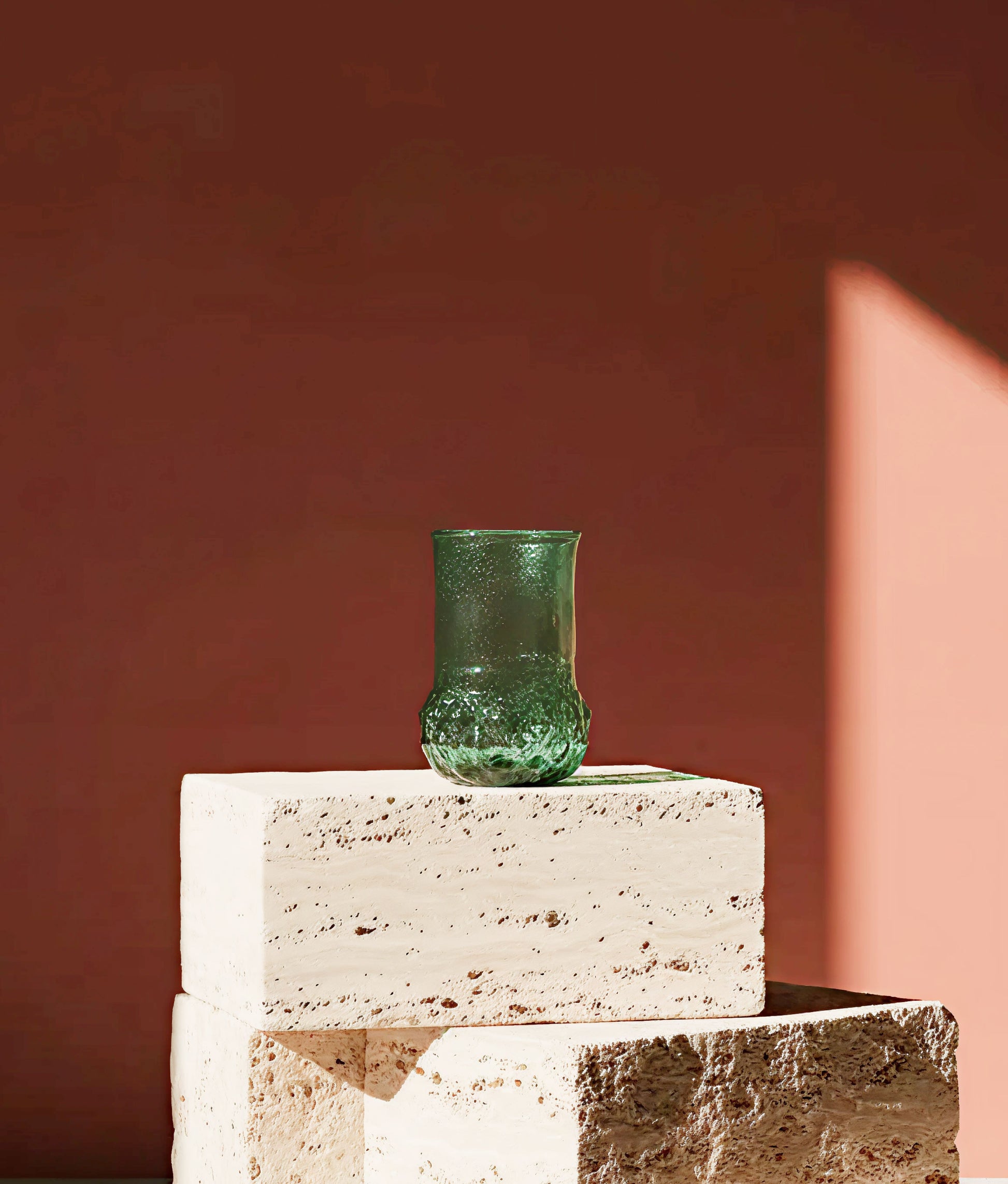 Textured Green Recycled Vase