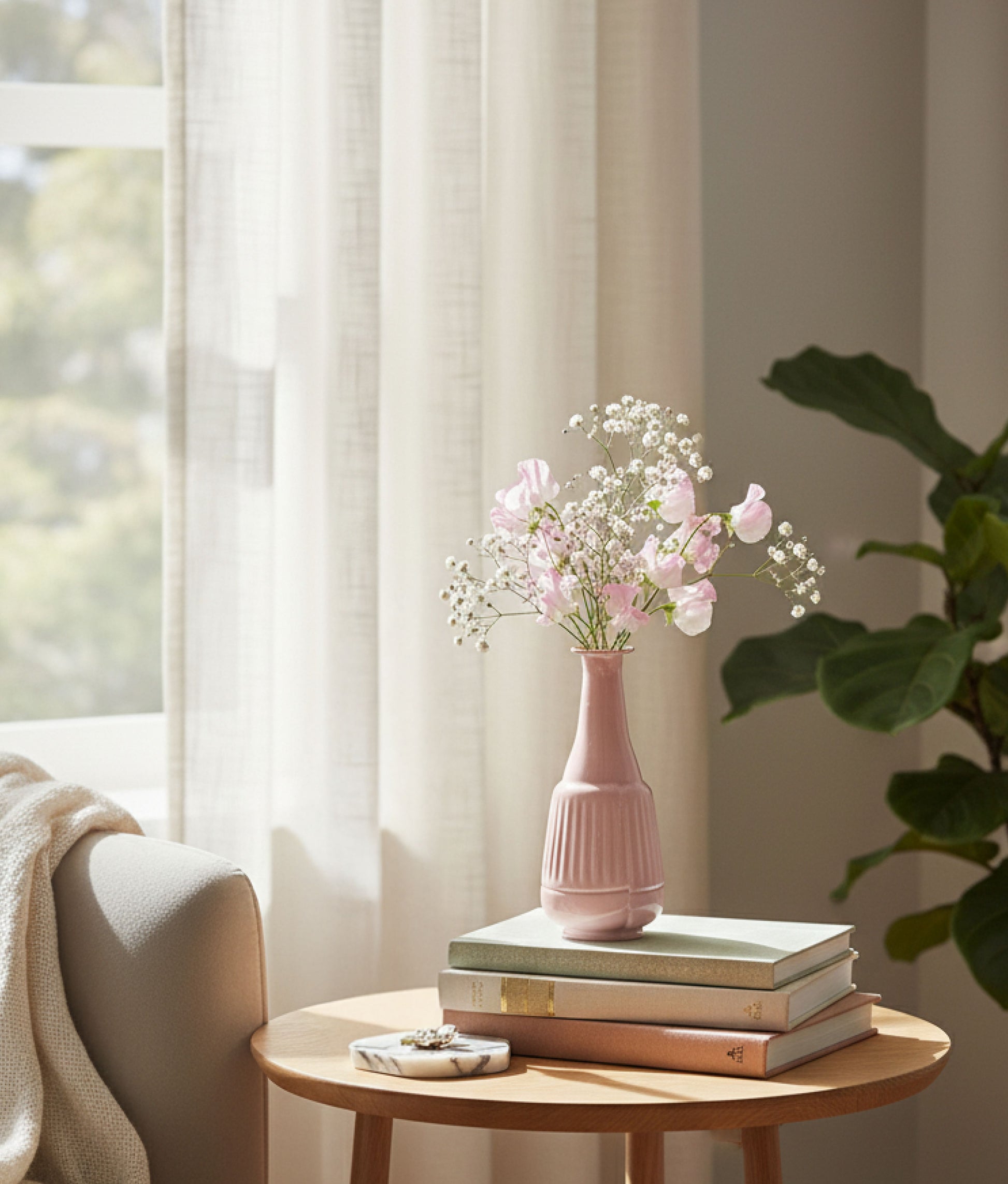 Recycled Opaline Pink Glass Vase